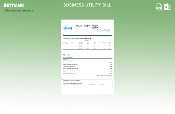 модерен стил Црна Гора Електропривреда Црне Гор (EPCG) шаблон за деловна сметка 